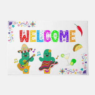 Colourful Festive Cinco de Mayo 2025 Dancing Cactu Doormat