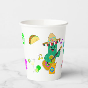 Colourful Festive Cinco de Mayo 2025 Dancing Cactu Paper Cups