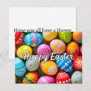 Colourful Festive Happy Easter Eggs Holiday Card