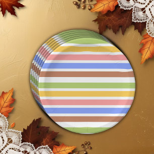 Colourful Festive Little Turkey Baby Shower Paper Plate