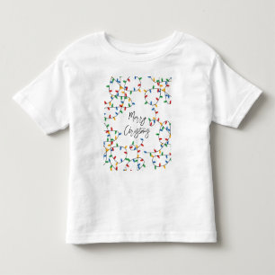 Colourful Festive Merry Christmas Lights Pattern Toddler T-Shirt