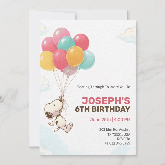 Colourful Festive theme birthday invitation card  (Front)