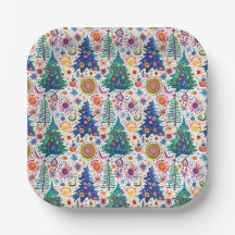 Colourful Festive Tree Pattern
