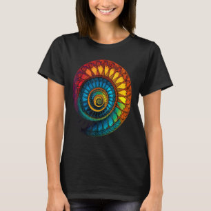 Colourful Fibonacci Spiral Psychedelic Colours Abs T-Shirt