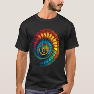 Colourful Fibonacci Spiral Psychedelic Colours Abs T-Shirt