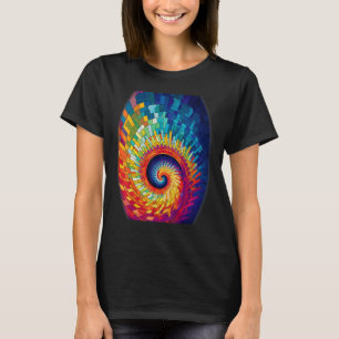 Colourful Fibonacci Spiral Psychedelic Colours Abs T-Shirt