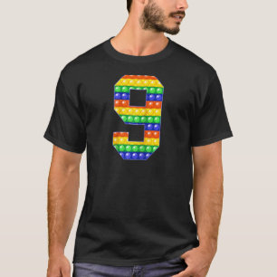 Colourful Fidget Pop It 9th Birthday Cute 9 Years T-Shirt