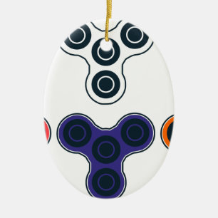 Colourful Fidget Spinner Collection Ceramic Tree Decoration