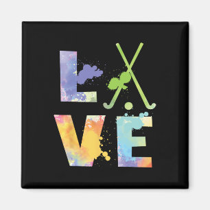Colourful Field Hockey Love Field Hockey Player Ho Magnet