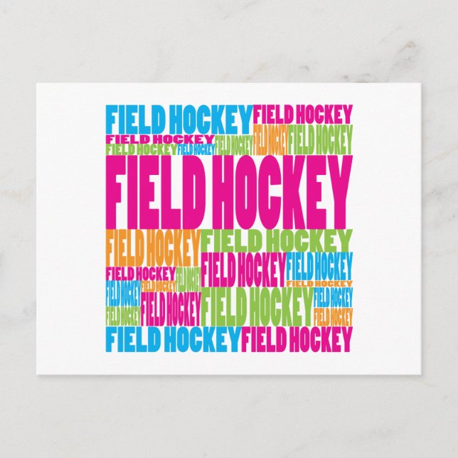 Colourful Field Hockey Postcard (Front)