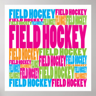 Colourful Field Hockey Poster