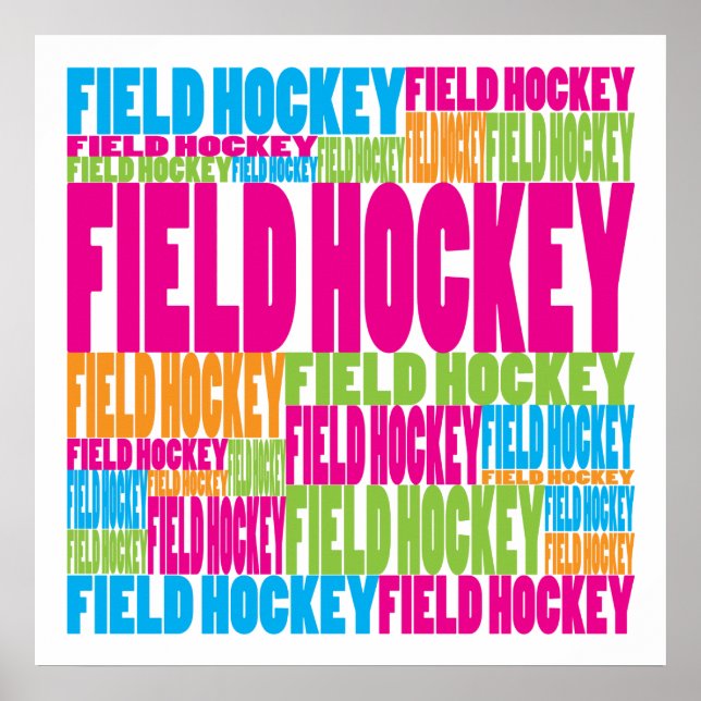 Colourful Field Hockey Poster (Front)