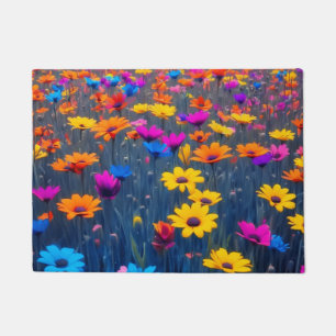 Colourful Field Of Flowers Doormat