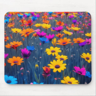 Colourful Field Of Flowers Mouse Mat