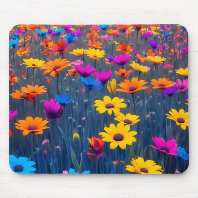 Colourful Field Of Flowers Mouse Mat (Front)