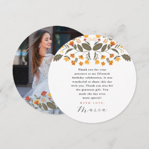 Colourful Fiesta 15th Birthday Photo Thank You Invitation