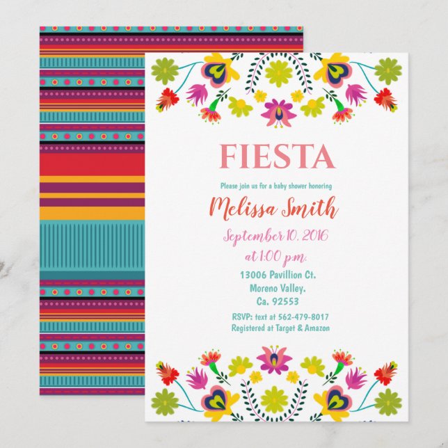 Colourful Fiesta Baby Fiesta Baby Shower Invitatio Invitation (Front/Back)