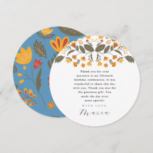 Colourful Fiesta Botanical 15th Birthday Thank You Invitation