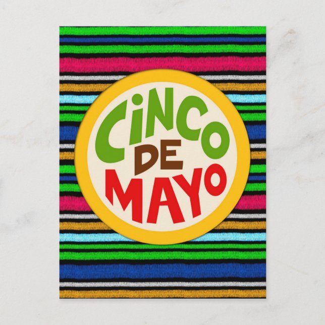 Colourful Fiesta Cinco De Mayo Postcard (Front)