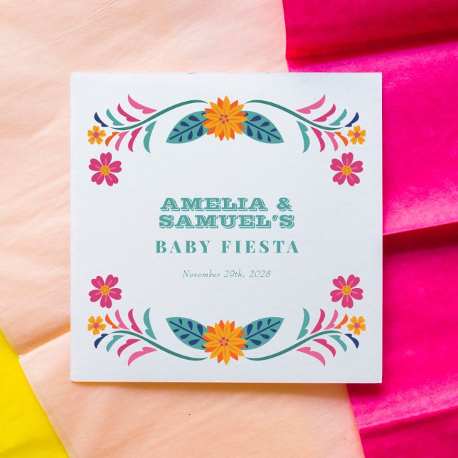 Colourful Fiesta Floral Baby Shower Napkin (Creator Uploaded)