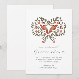 Colourful Fiesta Floral Quinceañera  Invitation