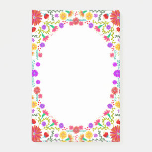 Colourful Fiesta Mexican Floral Frame Post-it Notes