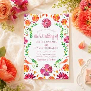 Colourful Fiesta Mexicana Floral Wedding Invite