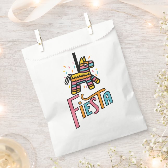 Colourful Fiesta Piñata Festive  Favour Bags (Clipped)