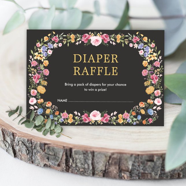Colourful Fiesta Wildflower Garden Diaper Raffle Enclosure Card (Creator Uploaded)