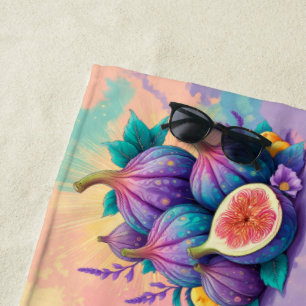 Colourful fig beach towel