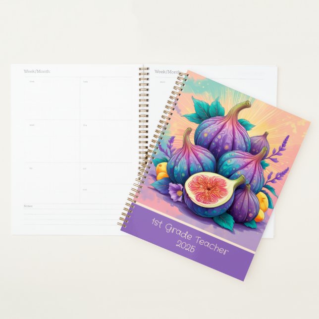 Colourful fig for 1st grade 2026 custom planner (Display)
