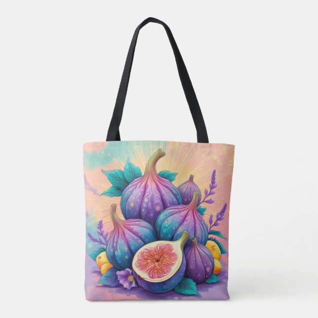 Colourful fig tote bag (Back)