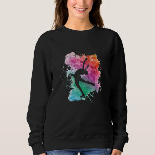 Colourful Figure Skater Ice Skating Winter Sports Sweatshirt