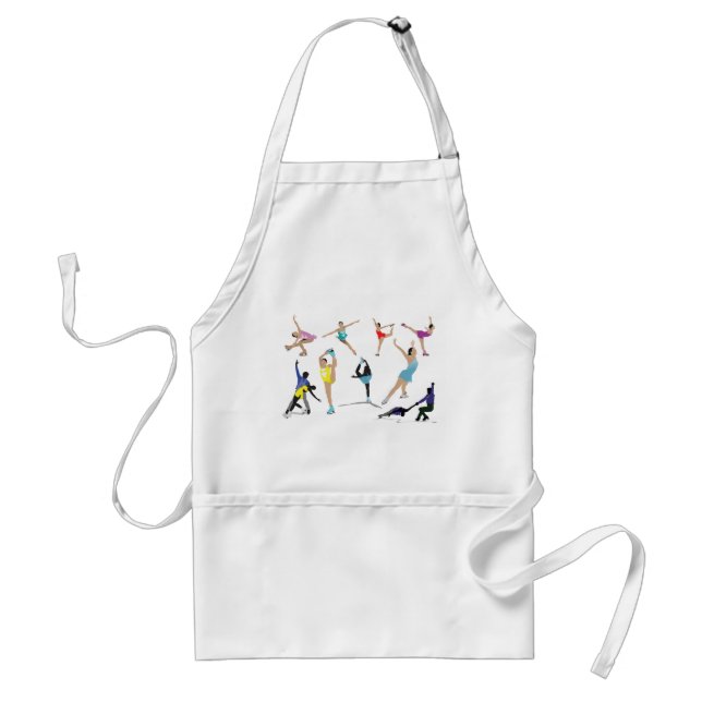 Colourful Figure Skating Ice Skaters in Motion Standard Apron (Front)