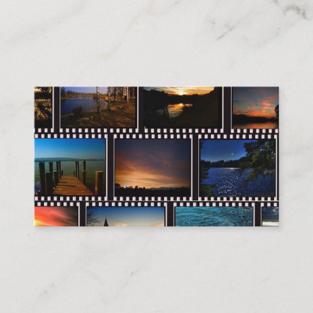 Colourful Film Strips Movie Producer Business Card (Front)