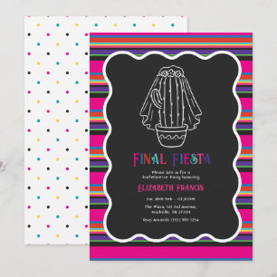 Colourful Final Fiesta Cactus Bride Bachelorette Invitation