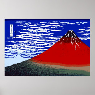Colourful Fine Wind, Clear Morning Mount Fuji Poster