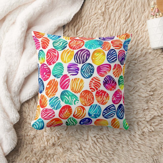 Colourful Fingerprint Art Cushion (Blanket)