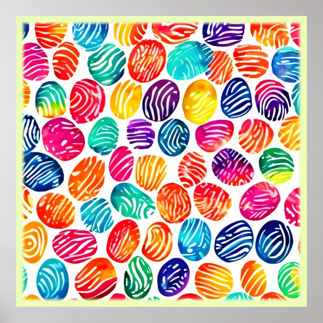 Colourful Fingerprint Art Poster (Front)