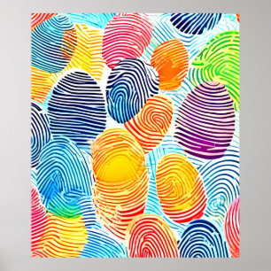 Colourful Fingerprint Pattern Poster