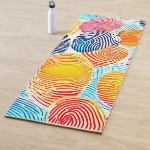 Colourful Fingerprint Pattern Yoga Mat