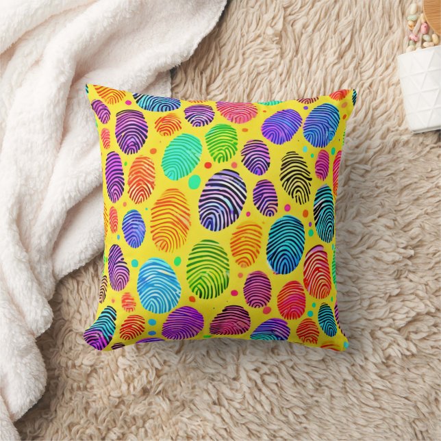 Colourful Fingerprint Symphony Cushion (Blanket)