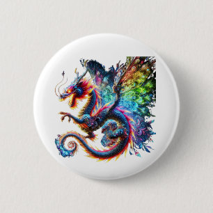Colourful Fire Dragon 6 Cm Round Badge