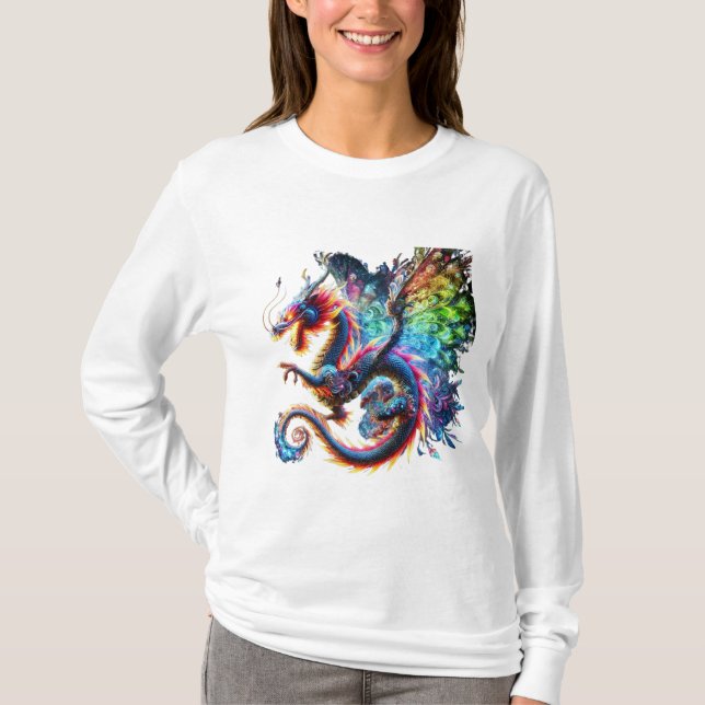 Colourful Fire Dragon T-Shirt (Front)