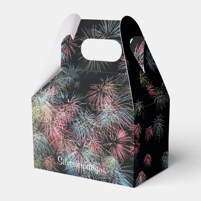 Colourful Firework... Favour Box (Front Side)