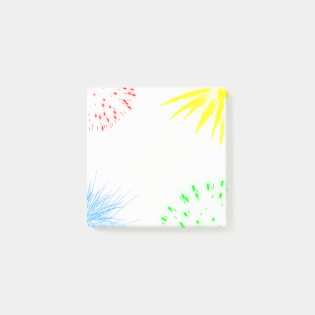 Colourful fireworks funny cheerful post-it notes (Front)