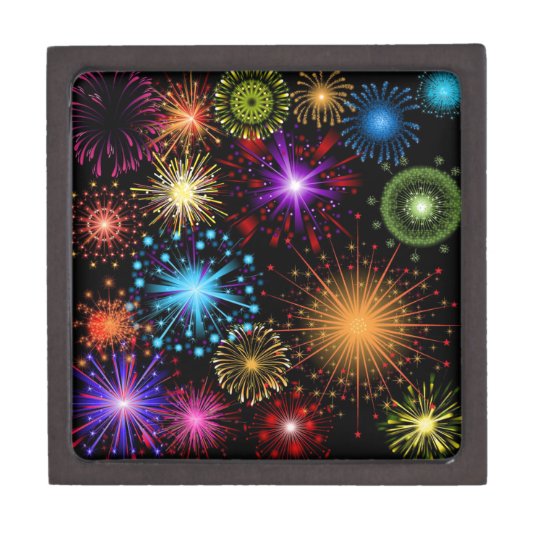 Colourful fireworks New Year Gift Box Zazzle.co.uk