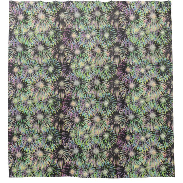 Colourful Fireworks Pattern Shower Curtain (Front)