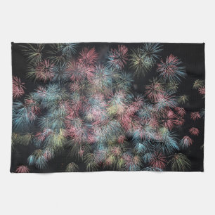 Colourful Fireworks Tea Towel