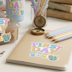 Colourful First Day of School Vinyl Sticker